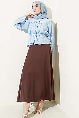 Beli Tünelli Salaş Kısa Gömlek Mavi - Gömlek