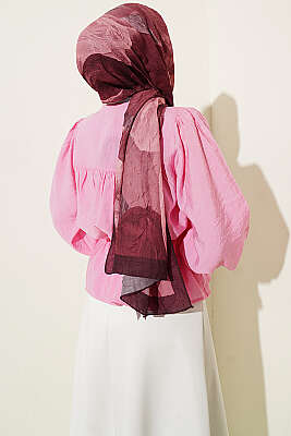 Beli Tünelli Salaş Kısa Gömlek Pembe - Yılın Fırsatı