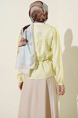 Beli Tünelli Salaş Kısa Gömlek Sarı - Gömlek