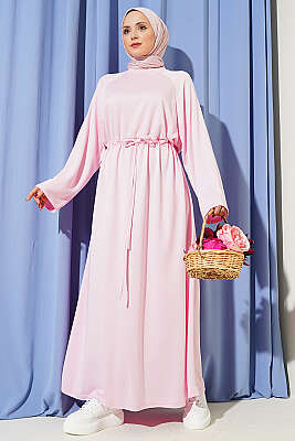 Beli Tünelli Salaş Loyşa Elbise Pembe - SAS