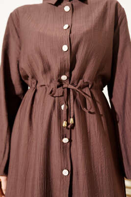 Beli Tünelli Uzun Tunikli İkili Takım Kahve - İkili Takım