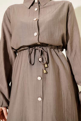 Beli Tünelli Uzun Tunikli İkili Takım Vizon - İkili Takım