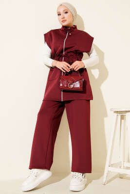 Beli Tünelli Yelekli Scuba İkili Takım Bordo - Scuba Ürünler