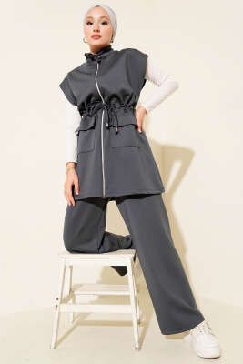 Beli Tünelli Yelekli Scuba İkili Takım Füme - Scuba Ürünler