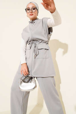 Beli Tünelli Yelekli Scuba İkili Takım Gri - Scuba Ürünler