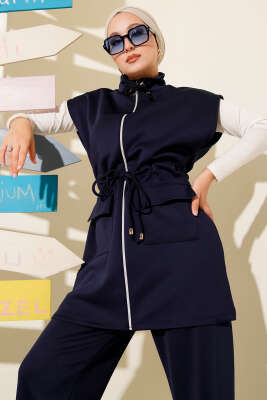 Beli Tünelli Yelekli Scuba İkili Takım Lacivert - Scuba Ürünler
