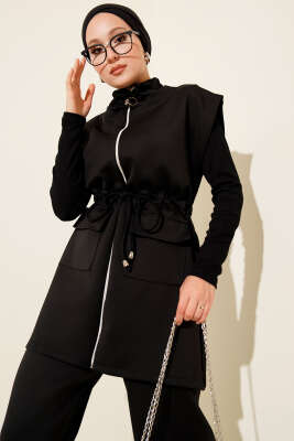 Beli Tünelli Yelekli Scuba İkili Takım Siyah - Scuba Ürünler