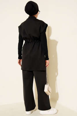 Beli Tünelli Yelekli Scuba İkili Takım Siyah - Scuba Ürünler