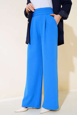 Beli Üç Katlı Bol Paça Pantolon Mavi - 300-500 TL Ürünler