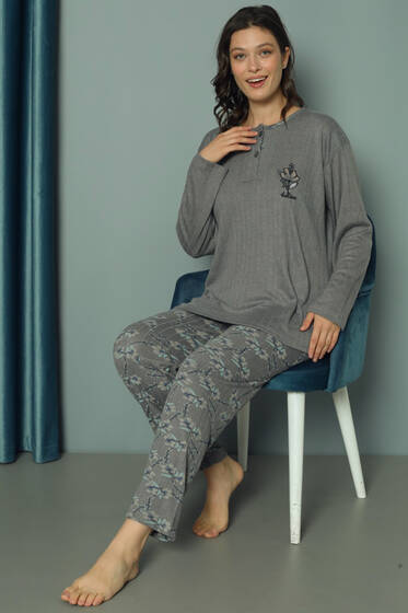 Believe Viscon Pijama Takımı Füme - Pijama & Gecelik