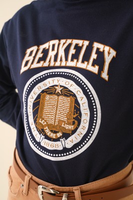 Berkeley Baskılı Lacivert Sweatshirt - Thumbnail