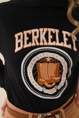 Berkeley Baskılı Siyah Sweatshirt - Thumbnail