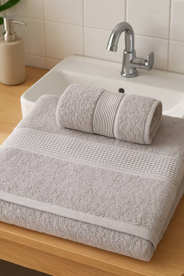 Betüş Banyo Havlu 2'li Takım Gri - HAVLU TAKIMLARI