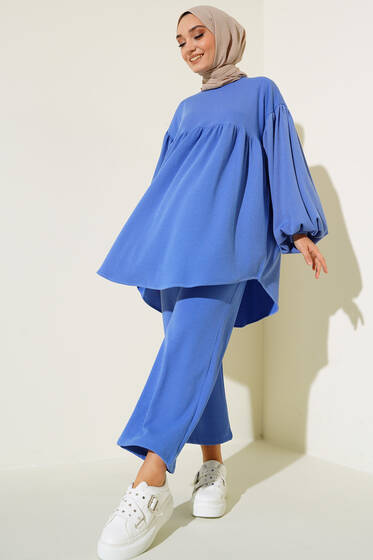 Bileği Lastikli Fitilli İkili Takım İndigo - İKİLİ TAKIM