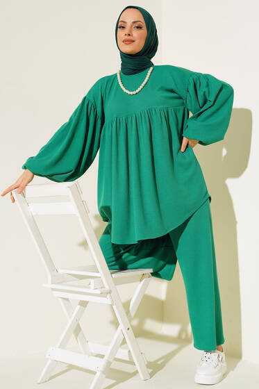 Bileği Lastikli Fitilli İkili Takım Yeşil - İKİLİ TAKIM