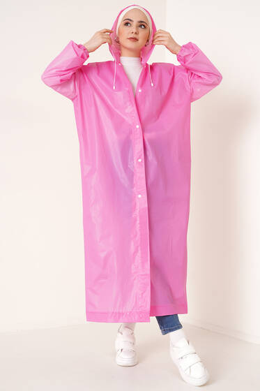 Bileği Lastikli Yağmurluk Fuşya - Kadın Yağmurluk