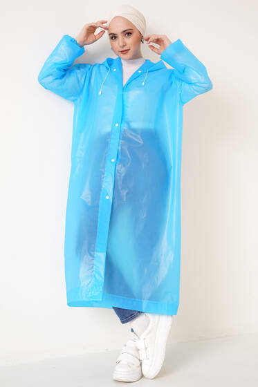 Bileği Lastikli Yağmurluk Turkuaz - Kadın Yağmurluk