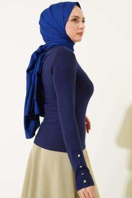 Bileği Metal Düğmeli Body Lacivert - Yılın Fırsatı