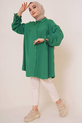 Bilek Bağlamalı Bürümcük Gömlek Benetton - Gömlek