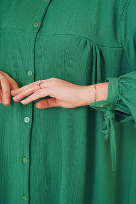 Bilek Bağlamalı Bürümcük Gömlek Benetton - Gömlek