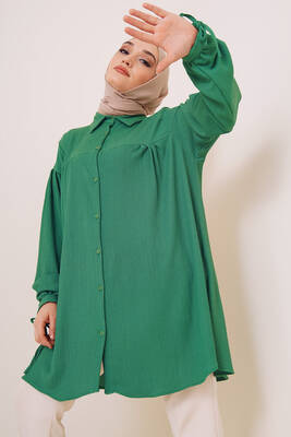 Bilek Bağlamalı Bürümcük Gömlek Benetton 