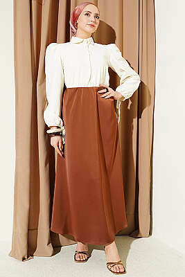 Bilek İpli Balon Kol Kısa Gömlek Ekru - Gömlek