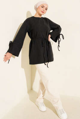 Bilek İpli Fitilli Kaşe Tunik Antrasit - Yılın Fırsatı