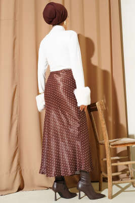 Bilek Kürklü Çıtçıtlı Body Ekru - Bluz