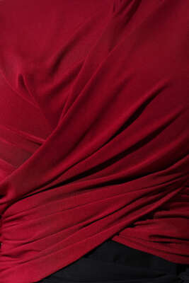 Bilek Lastikli Çapraz Büzgülü Bluz Bordo - Yılın Fırsatı 