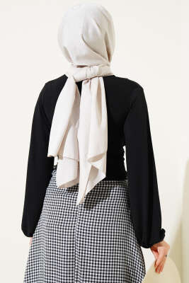 Bilek Lastikli Çapraz Büzgülü Bluz Siyah - Yılın Fırsatı 