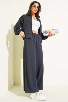 Bilek Lastikli Cepli Salaş Loyşa İkili Takım Füme - ASMİN