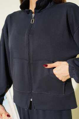 Bilek Lastikli Cepli Salaş Loyşa İkili Takım Füme - Kadın Giyim Modelleri