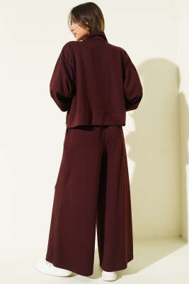 Bilek Lastikli Cepli Salaş Loyşa İkili Takım Kahve - Kadın Giyim Modelleri