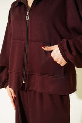 Bilek Lastikli Cepli Salaş Loyşa İkili Takım Kahve - Kadın Giyim Modelleri