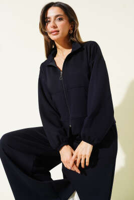 Bilek Lastikli Cepli Salaş Loyşa İkili Takım Lacivert - ASMİN