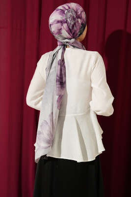 Bilek Lastikli Önü Bağlamalı Gömlek Beyaz - Gömlek