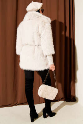 Bilek Ribanalı Kürklü Mont Taş - Mont