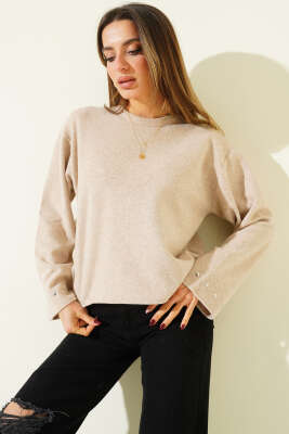 Bilek Zımbalı Bluz Bej 