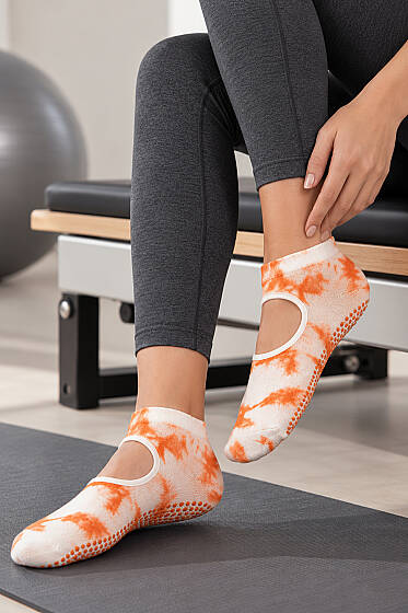 Bilekli Yoga ve Pilates Kadın Çorap Asorti 3 - Babet / Patik Çorap