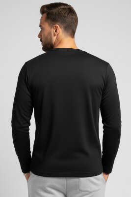 Bisiklet Yaka Basic Erkek Sweatshirt Siyah - Günün Seçilenleri