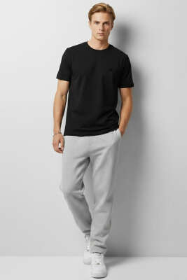 Bisiklet Yaka Basic Erkek T-shirt Siyah - Erkek Siyah Tişört