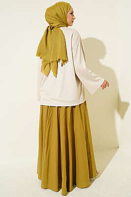 Bisiklet Yaka Basic Loyşa Tunik Bej - Tunik