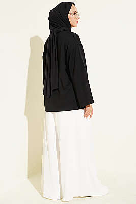 Bisiklet Yaka Basic Loyşa Tunik Siyah - Tunik