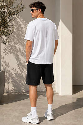 Bisiklet Yaka Basic Oversize Erkek T-shirt Beyaz - Erkek T-shirt