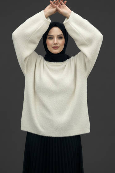 Bisiklet Yaka Basic Sakallı Kazak Taş - Triko Kazak