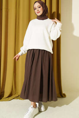 Bisiklet Yaka Basic Tunik Beyaz - Tunik