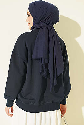 Bisiklet Yaka Basic Tunik Lacivert - Tunik