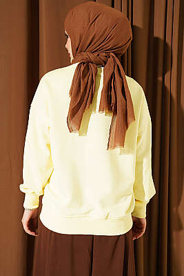 Bisiklet Yaka Basic Tunik Sarı - Tunik