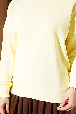 Bisiklet Yaka Basic Tunik Sarı - Tunik