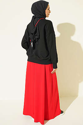 Bisiklet Yaka Basic Tunik Siyah - Tunik
